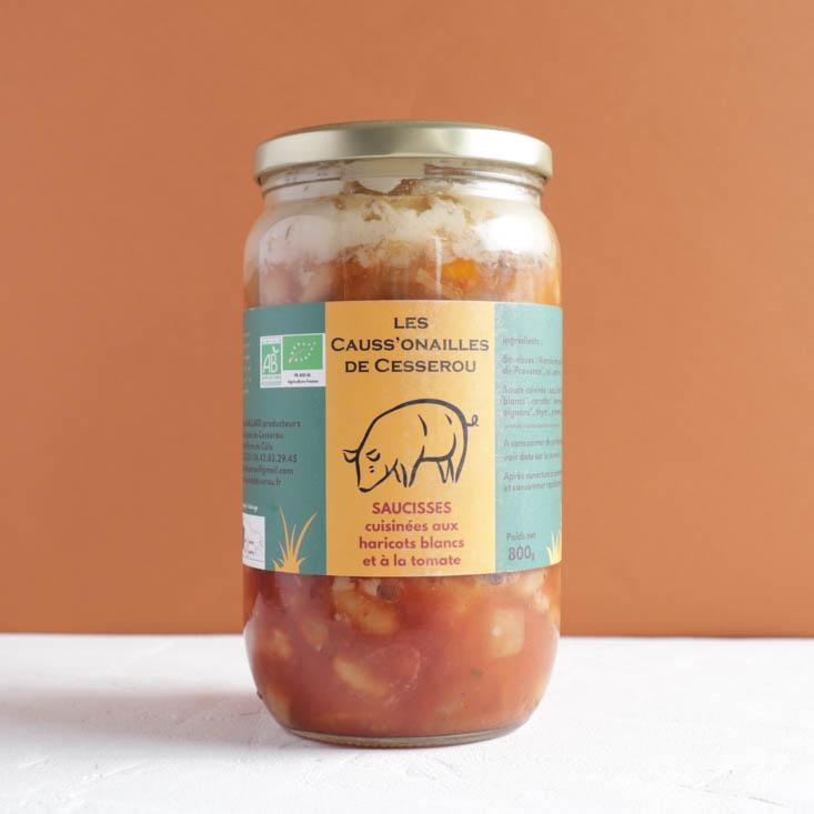 Saucisses cuisinées aux haricots et tomates | 800g